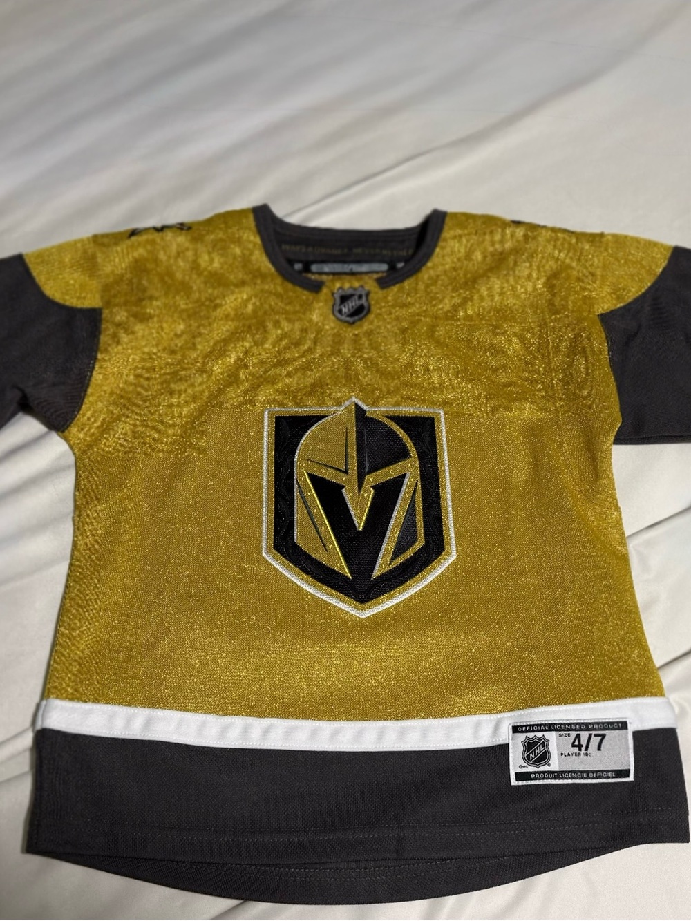 NHL Kids Gold and Black Hockey Jersey Vegas Golden Knights